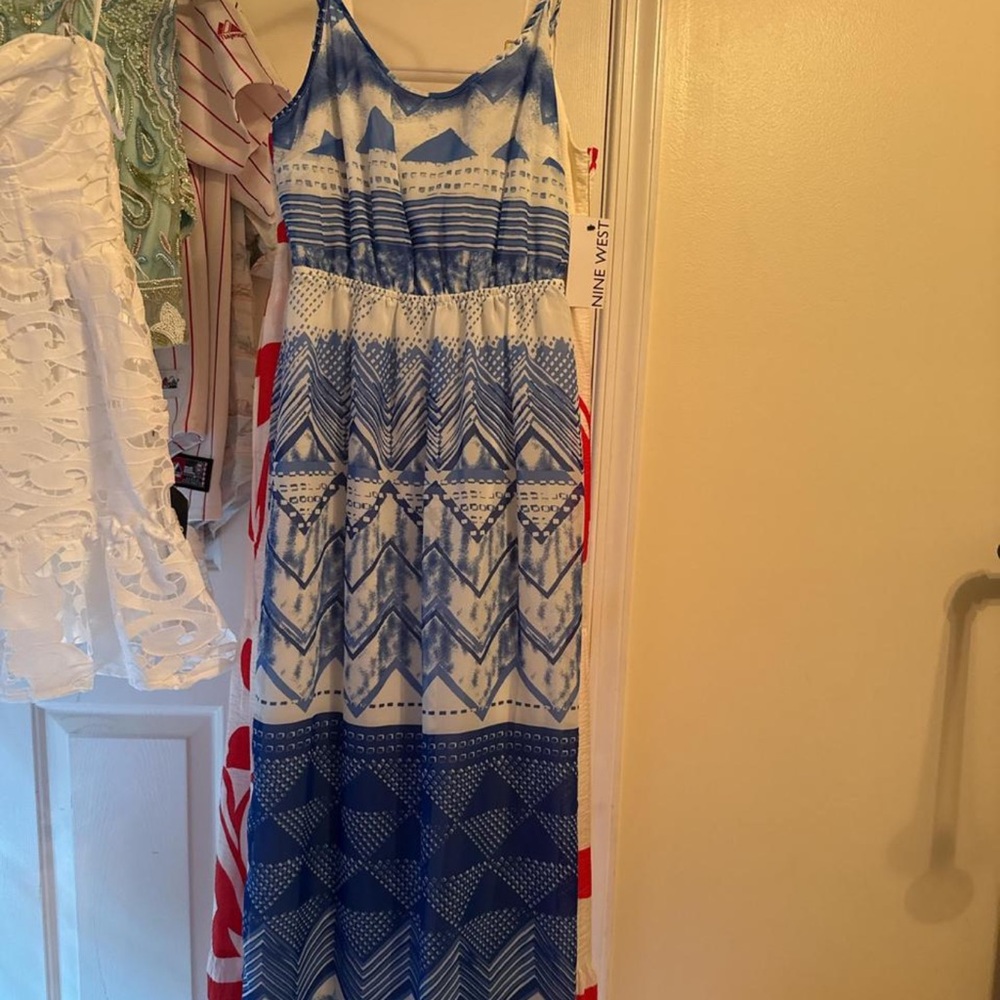 Old Navy Blue Spaghetti Strap Sundress Maxi